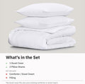 Hotel Soft Microfiber Duvet Cover Set-2000TC Quilt Cover Set & Pillowcases -1 Donna Cover Zipper Closure & 1 x Pillowcases-Breathable Bedding - Wrinkle, Fade, Stain Resistant(White,Queen)
