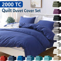 Hotel Soft Microfiber Duvet Cover Set-2000TC Quilt Cover Set & Pillowcases -1 Donna Cover Zipper Closure & 1 x Pillowcases-Breathable Bedding - Wrinkle, Fade, Stain Resistant(Royal blue,Queen)