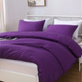 Hotel Soft Microfiber Duvet Cover Set-2000TC Quilt Cover Set & Pillowcases -1 Donna Cover Zipper Closure & 1 x Pillowcases-Breathable Bedding - Wrinkle, Fade, Stain Resistant(Purple,Queen)