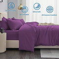 Hotel Soft Microfiber Duvet Cover Set-2000TC Quilt Cover Set & Pillowcases -1 Donna Cover Zipper Closure & 1 x Pillowcases-Breathable Bedding - Wrinkle, Fade, Stain Resistant(Purple,Queen)