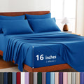 Hotel Soft Bed Sheet Set- Bedding Sheets & Pillowcases -Breathable Bedding - Wrinkle, Fade, Stain Resistant-Deep Pocket Flat Fitted Bed Sheet Set(Royal blue,Queen)