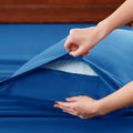 Hotel Soft Bed Sheet Set- Bedding Sheets & Pillowcases -Breathable Bedding - Wrinkle, Fade, Stain Resistant-Deep Pocket Flat Fitted Bed Sheet Set(Royal blue,Queen)