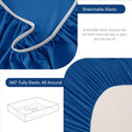 Hotel Soft Bed Sheet Set- Bedding Sheets & Pillowcases -Breathable Bedding - Wrinkle, Fade, Stain Resistant-Deep Pocket Flat Fitted Bed Sheet Set(Royal blue,Queen)