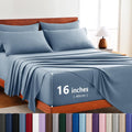 Hotel Soft Bed Sheet Set- Bedding Sheets & Pillowcases -Breathable Bedding - Wrinkle, Fade, Stain Resistant-Deep Pocket Flat Fitted Bed Sheet Set(Ocean,Queen)
