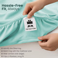 Hotel Quality Fitted Sheet - 1 Piece Fitted Sheet  -Breathable Bedding - Wrinkle, Fade, Stain Resistant- 16inch/40cm Deep Pocket Fitted Bed Sheet-Wrinkle and Fade Resistant,(Ice blue,Queen)