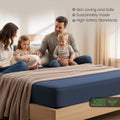 Hotel Quality Fitted Sheet - 1 Piece Fitted Sheet  -Breathable Bedding - Wrinkle, Fade, Stain Resistant- 16inch/40cm Deep Pocket Fitted Bed Sheet-Wrinkle and Fade Resistant,(Navy,Queen)