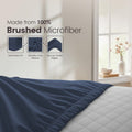 Hotel Quality Fitted Sheet - 1 Piece Fitted Sheet  -Breathable Bedding - Wrinkle, Fade, Stain Resistant- 16inch/40cm Deep Pocket Fitted Bed Sheet-Wrinkle and Fade Resistant,(Navy,Queen)