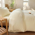 Hotel Soft Microfiber Duvet Cover Set-2000TC Quilt Cover Set & Pillowcases -1 Donna Cover Zipper Closure & 1 x Pillowcases-Breathable Bedding - Wrinkle, Fade, Stain Resistant(Cream White,Single)
