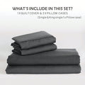 Hotel Soft Microfiber Duvet Cover Set-2000TC Quilt Cover Set & Pillowcases -1 Donna Cover Zipper Closure & 1 x Pillowcases-Breathable Bedding - Wrinkle, Fade, Stain Resistant(Dark gray,Single)