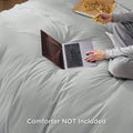 Hotel Soft Microfiber Duvet Cover Set-2000TC Quilt Cover Set & Pillowcases -1 Donna Cover Zipper Closure & 1 x Pillowcases-Breathable Bedding - Wrinkle, Fade, Stain Resistant(Silver-gray,Single)