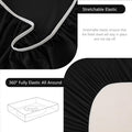 Hotel Soft Bed Sheet Set- Bedding Sheets & Pillowcases -Breathable Bedding - Wrinkle, Fade, Stain Resistant-Deep Pocket Flat Fitted Bed Sheet Set(Black,Single)