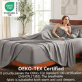 Hotel Soft Bed Sheet Set- Bedding Sheets & Pillowcases -Breathable Bedding - Wrinkle, Fade, Stain Resistant-Deep Pocket Flat Fitted Bed Sheet Set(Grey,Single)