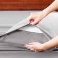 Hotel Soft Bed Sheet Set- Bedding Sheets & Pillowcases -Breathable Bedding - Wrinkle, Fade, Stain Resistant-Deep Pocket Flat Fitted Bed Sheet Set(Silver-gray,Single)