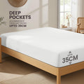 Hotel Quality Fitted Sheet - 1 Piece Fitted Sheet  -Breathable Bedding - Wrinkle, Fade, Stain Resistant- 16inch/40cm Deep Pocket Fitted Bed Sheet-Wrinkle and Fade Resistant,(White,Single)