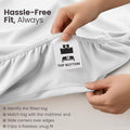 Hotel Quality Fitted Sheet - 1 Piece Fitted Sheet  -Breathable Bedding - Wrinkle, Fade, Stain Resistant- 16inch/40cm Deep Pocket Fitted Bed Sheet-Wrinkle and Fade Resistant,(White,Single)