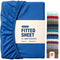 Hotel Quality Fitted Sheet - 1 Piece Fitted Sheet  -Breathable Bedding - Wrinkle, Fade, Stain Resistant- 16inch/40cm Deep Pocket Fitted Bed Sheet-Wrinkle and Fade Resistant,(Royal blue,Single)