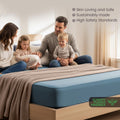 Hotel Quality Fitted Sheet - 1 Piece Fitted Sheet  -Breathable Bedding - Wrinkle, Fade, Stain Resistant- 16inch/40cm Deep Pocket Fitted Bed Sheet-Wrinkle and Fade Resistant,(Ocean,Single)