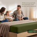 Hotel Quality Fitted Sheet - 1 Piece Fitted Sheet  -Breathable Bedding - Wrinkle, Fade, Stain Resistant- 16inch/40cm Deep Pocket Fitted Bed Sheet-Wrinkle and Fade Resistant,(Olive green,Single)