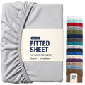 Hotel Quality Fitted Sheet - 1 Piece Fitted Sheet  -Breathable Bedding - Wrinkle, Fade, Stain Resistant- 16inch/40cm Deep Pocket Fitted Bed Sheet-Wrinkle and Fade Resistant,(Silver-gray,Single)