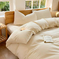 Hotel Soft Microfiber Duvet Cover Set-2000TC Quilt Cover Set & Pillowcases -1 Donna Cover Zipper Closure & 1 x Pillowcases-Breathable Bedding - Wrinkle, Fade, Stain Resistant(Cream White,Super King)