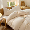 Hotel Soft Microfiber Duvet Cover Set-2000TC Quilt Cover Set & Pillowcases -1 Donna Cover Zipper Closure & 1 x Pillowcases-Breathable Bedding - Wrinkle, Fade, Stain Resistant(Cream White,Super King)