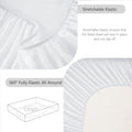 Hotel Soft Bed Sheet Set- Bedding Sheets & Pillowcases -Breathable Bedding - Wrinkle, Fade, Stain Resistant-Deep Pocket Flat Fitted Bed Sheet Set(Raw white,Super King)
