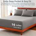 Hotel Soft Bed Sheet Set- Bedding Sheets & Pillowcases -Breathable Bedding - Wrinkle, Fade, Stain Resistant-Deep Pocket Flat Fitted Bed Sheet Set(Grey,Super King)