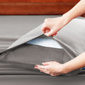 Hotel Soft Bed Sheet Set- Bedding Sheets & Pillowcases -Breathable Bedding - Wrinkle, Fade, Stain Resistant-Deep Pocket Flat Fitted Bed Sheet Set(Grey,Super King)