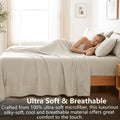 Hotel Soft Bed Sheet Set- Bedding Sheets & Pillowcases -Breathable Bedding - Wrinkle, Fade, Stain Resistant-Deep Pocket Flat Fitted Bed Sheet Set(Cream White,Super King)