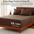 Hotel Soft Bed Sheet Set- Bedding Sheets & Pillowcases -Breathable Bedding - Wrinkle, Fade, Stain Resistant-Deep Pocket Flat Fitted Bed Sheet Set(Chocolate,Super King)