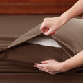 Hotel Soft Bed Sheet Set- Bedding Sheets & Pillowcases -Breathable Bedding - Wrinkle, Fade, Stain Resistant-Deep Pocket Flat Fitted Bed Sheet Set(Chocolate,Super King)