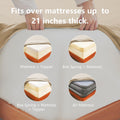 Hotel Soft Bed Sheet Set- Bedding Sheets & Pillowcases -Breathable Bedding - Wrinkle, Fade, Stain Resistant-Deep Pocket Flat Fitted Bed Sheet Set(Camel Beige,Super King)