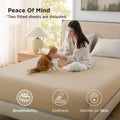 Hotel Soft Bed Sheet Set- Bedding Sheets & Pillowcases -Breathable Bedding - Wrinkle, Fade, Stain Resistant-Deep Pocket Flat Fitted Bed Sheet Set(Camel Beige,Super King)
