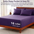 Hotel Soft Bed Sheet Set- Bedding Sheets & Pillowcases -Breathable Bedding - Wrinkle, Fade, Stain Resistant-Deep Pocket Flat Fitted Bed Sheet Set(Purple,Super King)