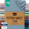 Hotel Quality Fitted Sheet - 1 Piece Fitted Sheet  -Breathable Bedding - Wrinkle, Fade, Stain Resistant- 16inch/40cm Deep Pocket Fitted Bed Sheet-Wrinkle and Fade Resistant,(Ocean,Super King)