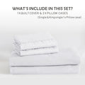 3 Piece Hotel Soft Microfiber Quilt Cover Set-2000TC Duvet/Donna Cover Set & Pillowcases -1 Quilt Cover Zipper Closure & 1 x Pillowcases-Breathable Bedding - Wrinkle, Fade, Stain Resistant(White,Double)