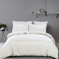 3 Piece Hotel Soft Microfiber Quilt Cover Set-2000TC Duvet/Donna Cover Set & Pillowcases -1 Quilt Cover Zipper Closure & 1 x Pillowcases-Breathable Bedding - Wrinkle, Fade, Stain Resistant(Raw white,Double)