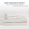 3 Piece Hotel Soft Microfiber Quilt Cover Set-2000TC Duvet/Donna Cover Set & Pillowcases -1 Quilt Cover Zipper Closure & 1 x Pillowcases-Breathable Bedding - Wrinkle, Fade, Stain Resistant(Raw white,Double)