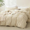 3 Piece Hotel Soft Microfiber Quilt Cover Set-2000TC Duvet/Donna Cover Set & Pillowcases -1 Quilt Cover Zipper Closure & 1 x Pillowcases-Breathable Bedding - Wrinkle, Fade, Stain Resistant(Cream White,Double)