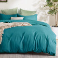 3 Piece Hotel Soft Microfiber Quilt Cover Set-2000TC Duvet/Donna Cover Set & Pillowcases -1 Quilt Cover Zipper Closure & 1 x Pillowcases-Breathable Bedding - Wrinkle, Fade, Stain Resistant(Biscay blue,Double)