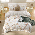 3 Piece Hotel Soft Microfiber Quilt Cover Set-2000TC Duvet/Donna Cover Set & Pillowcases -1 Quilt Cover Zipper Closure & 1 x Pillowcases-Breathable Bedding - Wrinkle, Fade, Stain Resistant(Modern Geometric,Double)