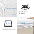 3 Piece Fitted Sheet Set- Fitted Sheet & Pillowcases -Breathable Bedding - Wrinkle, Fade, Stain Resistant- 40cm Deep Pocket Fitted Bed Sheet Set(White,Double)