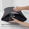 3 Piece Fitted Sheet Set- Fitted Sheet & Pillowcases -Breathable Bedding - Wrinkle, Fade, Stain Resistant- 40cm Deep Pocket Fitted Bed Sheet Set(Black,Double)