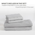 3 Piece Fitted Sheet Set- Fitted Sheet & Pillowcases -Breathable Bedding - Wrinkle, Fade, Stain Resistant- 40cm Deep Pocket Fitted Bed Sheet Set(Silver-gray,Double)