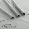 4 Piece Bed Sheet Set- Bedding Sheets & Pillowcases -Breathable Bedding - Wrinkle, Fade, Stain Resistant-Deep Pocket Flat Fitted Bed Sheet Set(Silver-gray,Double)