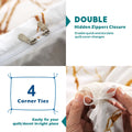 3 Piece Hotel Soft Microfiber Quilt Cover Set-2000TC Duvet/Donna Cover Set & Pillowcases -1 Quilt Cover Zipper Closure & 1 x Pillowcases-Breathable Bedding - Wrinkle, Fade, Stain Resistant(Marble Gleam,King)
