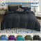 3 Piece Hotel Soft Microfiber Quilt Cover Set-2000TC Duvet/Donna Cover Set & Pillowcases -1 Quilt Cover Zipper Closure & 1 x Pillowcases-Breathable Bedding - Wrinkle, Fade, Stain Resistant(Black,King)