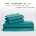 3 Piece Hotel Soft Microfiber Quilt Cover Set-2000TC Duvet/Donna Cover Set & Pillowcases -1 Quilt Cover Zipper Closure & 1 x Pillowcases-Breathable Bedding - Wrinkle, Fade, Stain Resistant(Biscay blue,King)