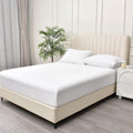 3 Piece Fitted Sheet Set- Fitted Sheet & Pillowcases -Breathable Bedding - Wrinkle, Fade, Stain Resistant- 40cm Deep Pocket Fitted Bed Sheet Set(White,King)