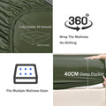 3 Piece Fitted Sheet Set- Fitted Sheet & Pillowcases -Breathable Bedding - Wrinkle, Fade, Stain Resistant- 40cm Deep Pocket Fitted Bed Sheet Set(Olive green,King)